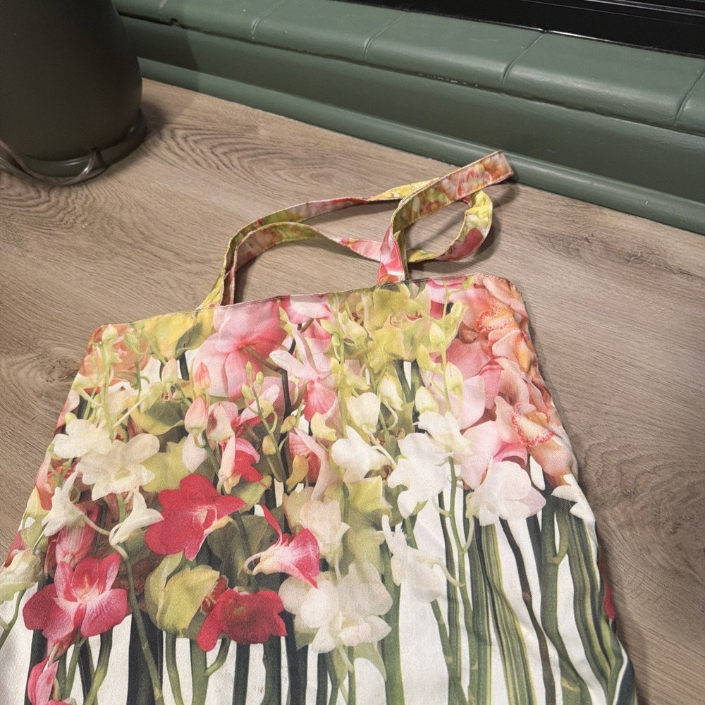 Bath & Body Works B&BW Floral Flower Spring Reusable Tote Cloth Shopping Bag - Picture 7 of 7